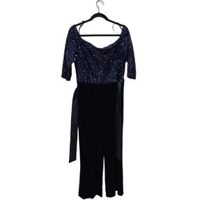 Premier Amour Sequince and velvet‎ romper. Plus size 16  (M27)